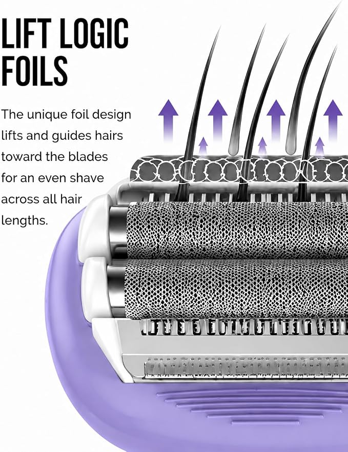 Remington Smooth & Silky Electric Shaver for Women, 4-Blade Smooth Glide Foil Shaver and Bikini Trimmer with Almond Oil Strip, Shave Wet or Dry