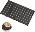 Bamboo Wooden Bath Floor Mat for Luxury Shower - Non-Slip Bathroom Waterproof Carpet for Indoor or Outdoor Use (Black,31.3 x 18.1 x 1.5 Inches)