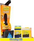 Scrub Daddy BBQ Daddy Grill Cleaner Kit - Bristle Free Grill Brush with Refill + 2 Steel Scour Daddy Grill Sponges - Built-in Grill Scraper - Temperature Controlled Grill Cleaning Tools (4 Count)