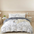 OAITE Duvet Cover Set,100% Cotton Comforter Cover with Floral Pattern Duvet Cover Set,Soft Bedding Set Includes with 3 Piece (2 Pillow Shams,1 Duvet Cover)