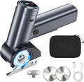Cordless Electric Scissors Rechargeable, Smart Display Cardboard Box Cutter | 5 Speed and Battery Display Shear Cutting Tool with Storage Box Extra 2 Blades for Cardboard, Fabric, Leather DIY, Plastic