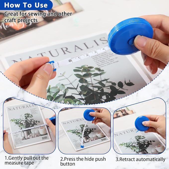 Kigeli 100 Pcs Tape Measure 60 Inch Retractable Measuring Tape Soft Small Measurement Tape Mini Sewing Fabric Tape Measurer Flexible Pocket Cloth Fabric Measurement Digital Tape for Body