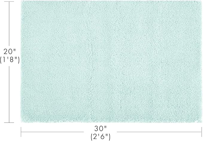 Madison Park Signature Marshmallow Bathroom Rug Non Slip, Luxrurious Plush Bath Mat, Absorbent, Quick Dry, Spa Design Bath Room Décor, 20x30, Seafoam