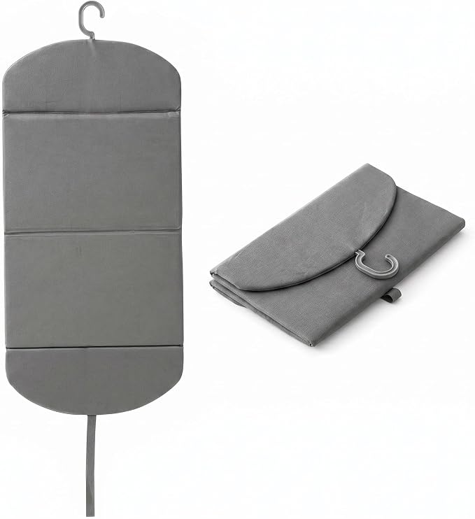 Foldable Hanging Ironing Board with Hook, 36x16 in, Gray | Wrinkle-Free Anywhere — Foldable Heat-Resistant Steamer Pad with Hook, 36x16", Portable for Home & Travel