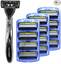 ShaveMOB 6-Blade Men's Razor Kit (Flex Head Handle 12 Refills) (No Trimmer) - The Caveman Shaving Kit