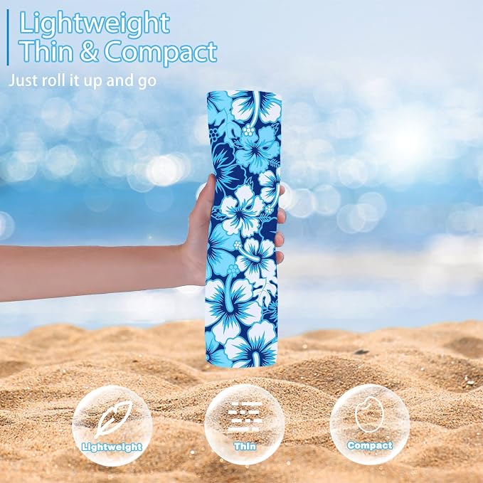 Microfiber Beach Towel Extra Large 71x32 Floral Mandala 2 Pack
