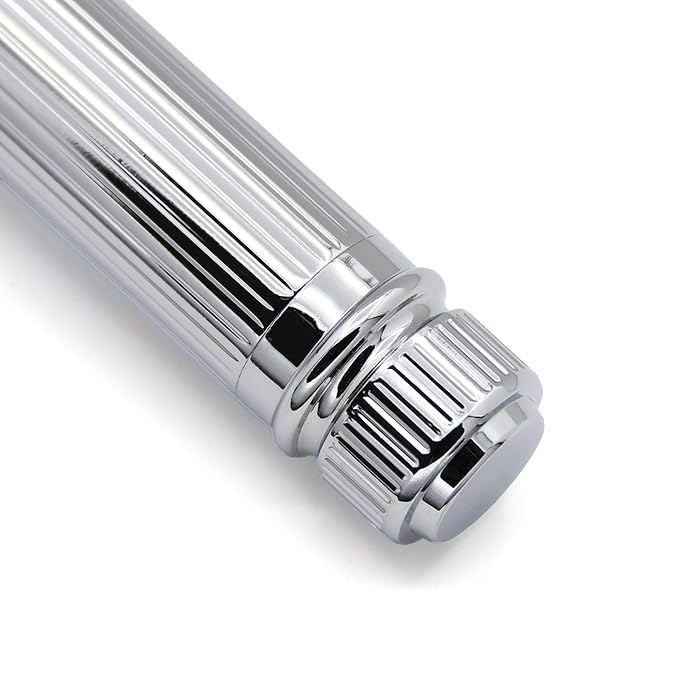 Edwin Jagger DES89LBLAMZ Classic Long Handled Double Edge Manual Eco-Friendly and Reusable Safety Razor for Men and Women for Shaving cream or Soap Fits All DE Razor Blades (Lined)
