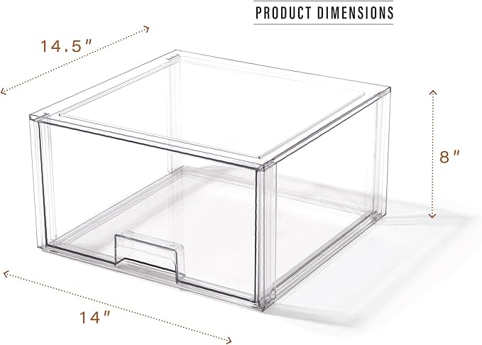 BINO | Stackable Storage Drawers, Tall X-Large - Clear | THE CRATE COLLECTION | Storage Bins With Drawers | Bathroom Organizers | Under Sink Organizer | Vanity Cabinet Home Organization