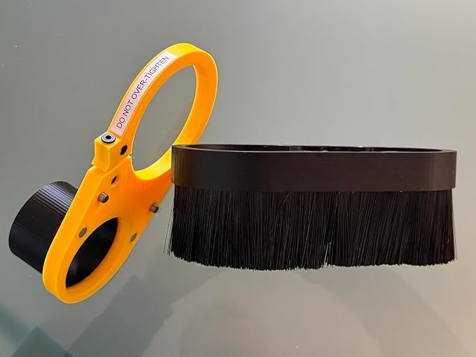 CNC Brush Dust Shoe for 90mm Router/Spindle – Magnetic Quick-Release Split Base, 2-1/2" Vacuum Port, CNC Dust Boot for Router & Milling Machine