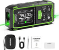 Huepar Dual Laser Measuring Tool, Fathers Day Dad Gifts, 393Ft Green-Beam Bilateral Digital Laser Distance Measure 6-Unit Ft/In/M, Rechargeable Laser Measurement Tool-Backlit LCD Display, Angle Sensor