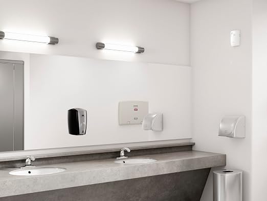 Rubbermaid Commercial Products AutoFoam Hand Soap & Sanitizer Dispenser, Black/Chrome, Touchless, Wall Mount, Battery Operated, for Restrooms in Offices/Hotels/Entertainment/Schools