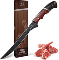 DRGSKL Boning Knife 7 inch - Brisket Trimming Knives for Meat Cutting | Japanese ATS-34 Steel, Full Tang, Ergonomic Walnut Handle, Precision Cutting, Gift Box