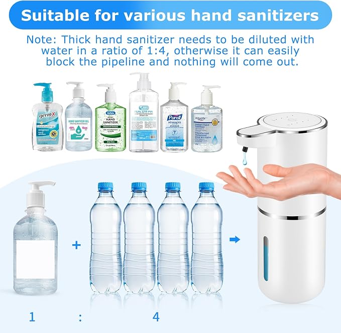 4 Pack Automatic Soap Dispenser,Liquid Soap Dispenser Touchless,12.8oz/380ml USB Rechargeabled Wall Mounted Smart SoapDispenser for Bathroom Kitchen Dish Soap