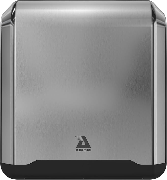 PowerDRI Automatic Hand Dryer - .8kW Low Energy Motor - 10-Sec. Dry Time - H13 HEPA Filter - 75dBA Noise Output - ADA Compliant - Ideal for High-Traffic Businesses and Venues - Stainless Steel