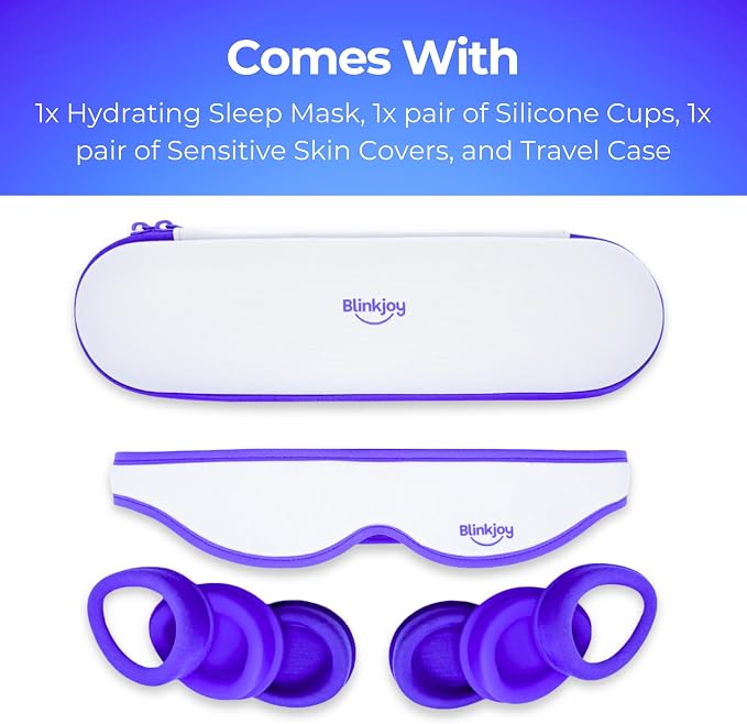 Blinkjoy Hydrating Sleep Mask for Dry Eye Relief – Moisture-Sealing Blackout Eye Mask Protects from Dust & Drafts, Preserves Eye Drops & Ointment, Lightweight (2nd Gen)