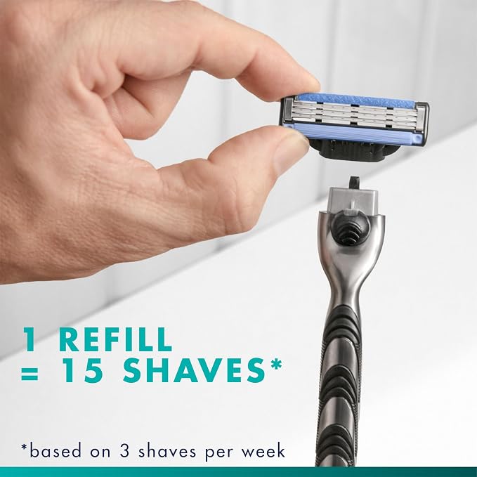 Gillette Mach3 Razor for Men, 1 Razor Handle + 2 Blade Refills