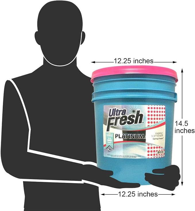 Ultra Fresh Platinum 5 Gallon Spring Fresh Scented Fabric Softener Liquid with Pump for Easy Dispensing for Up to 640 Laundry Loads (2 Pack)