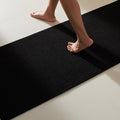 TYUU Black Bathroom Runner Rug, Long Bath Mat Washable Thin Quick Dry Low Pile Bathroom Runner Rugs 24 x 60 Non Slip, Black 24''x60''