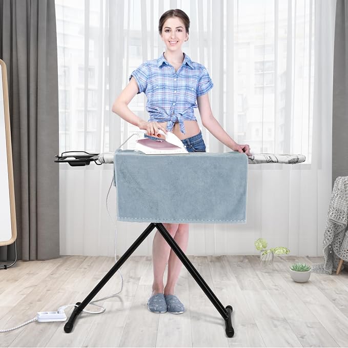 Duwee 12"x36" Ironing Board with Heat Resistant Cover and Thicken Felt Pad, Heavy Sturdy Legs