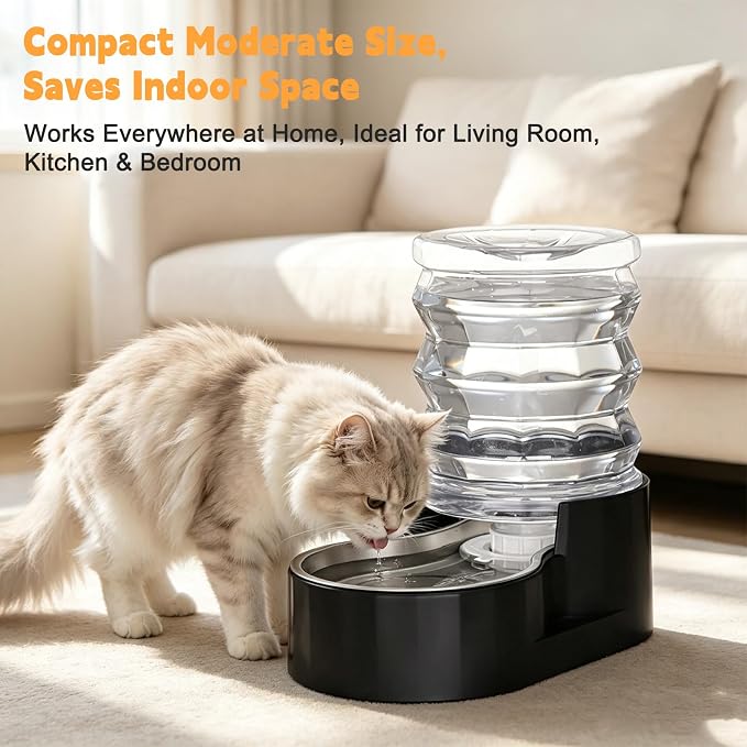 RIZZARI 5L Filtered Cat Water Dispenser: Fresh Water for Indoor Cats | 5L Long-Lasting Water Supply/Cleaner Drinking Experience/Filtered Fresh Water/Compact Design For Indoor Spaces