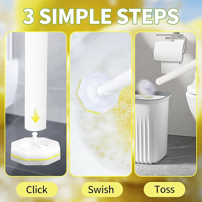 60 Count Toilet Bowl Wand Refills for Clorox, Disposable Toilet Cleaner Refill Pads for Clorox Wand Cleaning System, Upgrade Toilet Brush for Bathroom Cleaning,No Falling Apart,Light Scent