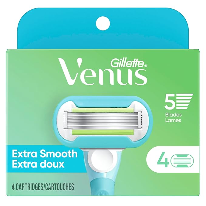 Gillette Venus Extra Smooth Womens Razor Blade Refills,Designed for a Close,Smooth Shave,4 Count (Pack of 2)