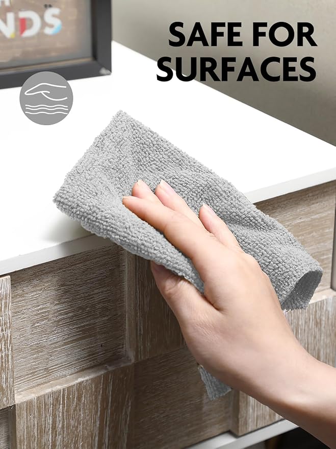 Fantasticlean Microfiber Cleaning Cloth Roll -150 Pack, Tear Away Microfiber Towels, 12" x 12", Reusable, Washable, Ultra Absorbent Dishcloth for All-Around Cleaning Supplies (2 Rolls of Grey)