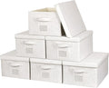 Graciadeco Large 17''x12'' Quart Collapsible Stackable Storage Bins with Lids, 6 Packs Fabric Closet Boxes with Lids, Storage Cube Baskets Container Organizers for Bedroom Office(17''x12.2x''8'')