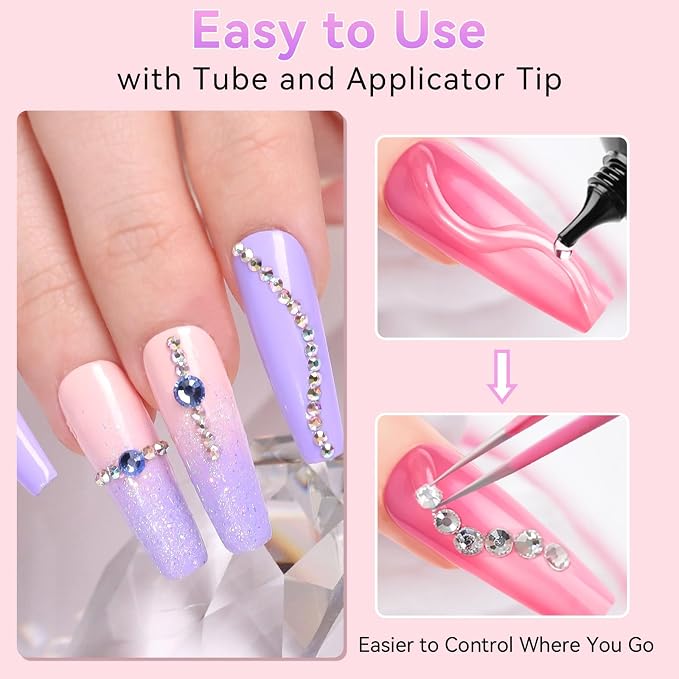 Makartt Rhinestone Glue for Nails: Super Strong 3D Gel for Nail Charms Gems | 30ML UV Gel Nail Art Jewel Diamonds Decorations for Salon DIY Manicure, Nail Lamp Cured Need at Home Beauty Gifts for Women