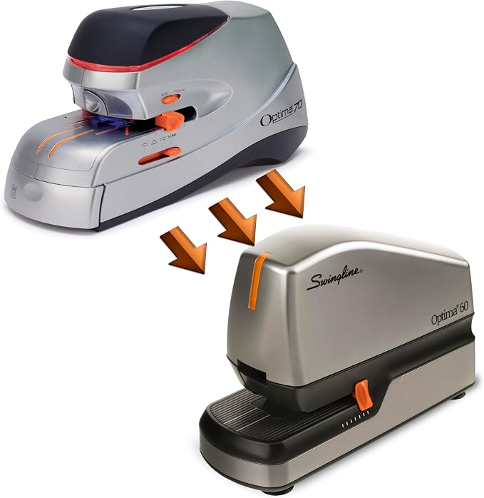 Swingline Electric Stapler, 60 Sheet Capacity, Optima 60, Jam Free, Auto or Manual, Black and Silver (48210)