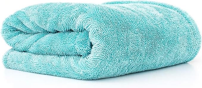 The Rag Company, The Liquid8r, Absorbent 70/30 Blend Microfiber Drying Towel for Cars, Trucks, and SUVs, Safe for Detailing, Scratch-Free, Twist Loop, 1100 GSM, 25x36 Inches, Aqua Blue