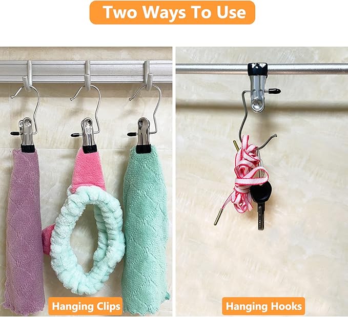 Boot Hangers for Closet, 12 Pack Hanging Hooks for Laundry, Towel Clips Boot Organizer for Home and Travel, Clothespins Clip Hangers for Pants Hats Socks Gloves