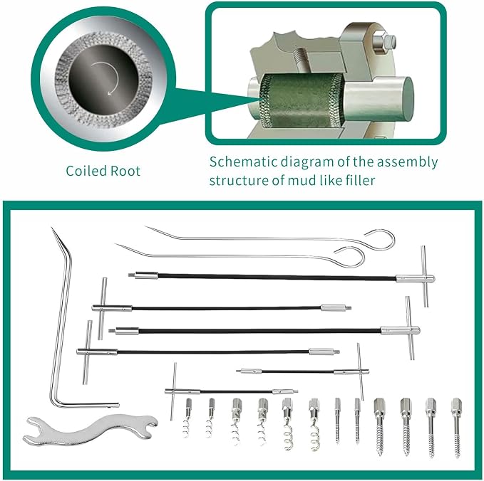 23-Piece Gland Packing Removal Tool Kit with Toolbox | Stainless Steel Extractor Set with Flexible Shaft & Corkscrew Hooks | for Pump, Valve & Industrial Seal Maintenance