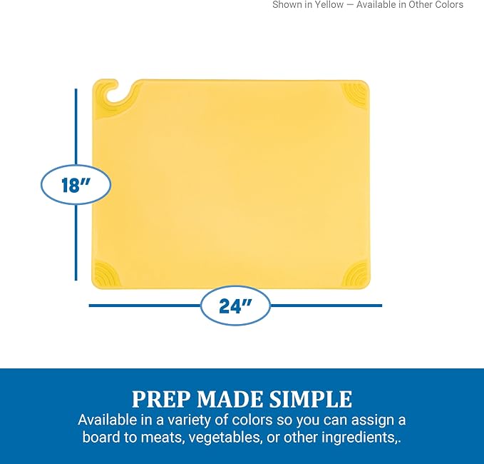 San Jamar Cutting Board,18x24 in,Yellow CBG182412YL - 1 Each