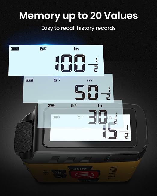 3-in-1 Digital Tape Measure with Laser, 165Ft Laser Tape Measure & 16Ft Digital Measuring Tape, 8 Metric and Imperial Units, Distance Area Volume 1/2 midpoint, Laser Measure Tool, Almighty Tools