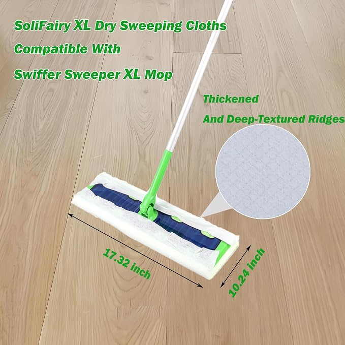 XL Dry Sweeping Cloth and XL Heavy Duty Sweeping Cloth for Swiffer Sweeper XL Mop