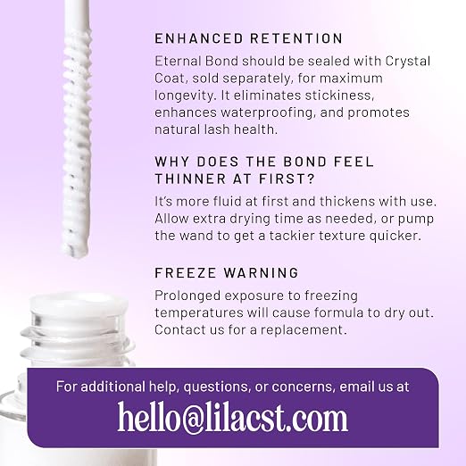 Lilac St Eternal Bond Lash Cluster Glue, Waterproof Brush Tip, Clear | Quick-Drying Lash Adhesive for Eyelash Clusters with Long-Lasting Flexible Hold, Easy Removal & Comfortable Wear