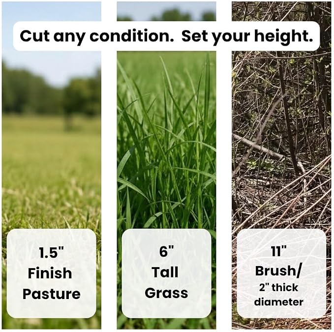 60 Inch Brush Hog Tractor Rotary Cutter with PTO, Fits 22-50 HP | Cat 1 & 2, Heavy Duty 3 Point PTO Rotary Mower, 6 Gauge Steel Deck, Slip Clutch Driveline, Cuts 2 Inch Brush
