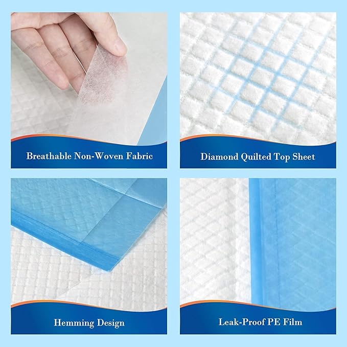 100 Count Disposable Beds Pads,23"x36" Waterproof Adults Incontinence Chucks Underpads,Absorbent Leakproof Pee Pads for Kids,Elderly,Extra Large Dog Puppy Training Pad,Baby Changing Liner