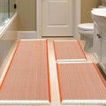 IM HOME Waffle Bath Mat Set 3 Piece Orange & Cream,Woven Modern Bath Rug Mats, Absorbent Non Slip Bath Floor Mat, Soft Washable Boho Bath Rugs with Tassels for Bathroom, Bedroom, Kitchen, Tub
