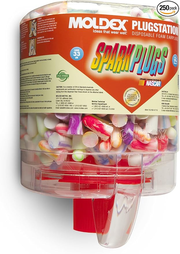 Moldex M6644 Extra-Soft Sparkplug Earplugs (250 per Dispenser) Orange