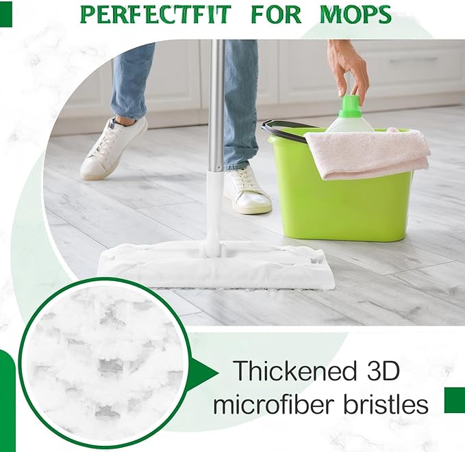 Gejoy 300 Count Heavy Duty Dry Sweeping Cloths Compatible with Swiffer Sweeper Mop, Microfiber Duster Mop Pads Refills for Cleaning Hardwood Floor Dust and Pet Hair, Disposable and Unscented Refills
