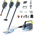 10-in-1 Steam Mop with Detachable Handheld Steamer,350ml Tank, 10s Heat-Up, 248°F Steam Cleaner, 2-Level Control and Swivel Head for Floor,Carpet,Tiles, BBQ grill,Car Accessories Dark Grey