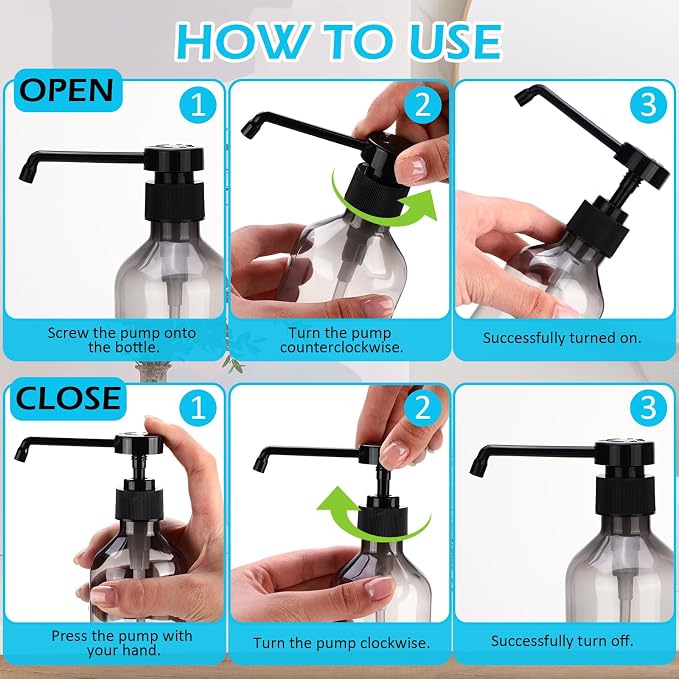 50 Pack Plastic Soap Dispenser Bulk Empty Pump Bottles Dispenser with Long Pump 10 oz Refillable Dish Soap Hand Washing Bottles Lotion Bottle for Kitchen Bathroom(Transparent)