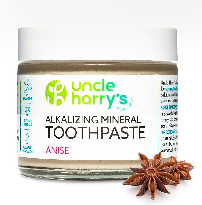 Uncle Harry's Anise Remineralizing Toothpaste | Natural Whitening Tooth Paste Freshens Breath & Promotes Enamel | Vegan Fluoride Free Toothpaste