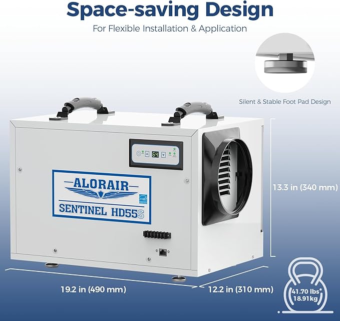 ALORAIR Smart Wi-Fi Crawl Space Dehumidifier 120 PPD - APP Control, Energy Star 2026, Auto-Defrost Crawlspace Dehumidifiers for Basement & Commercial Use