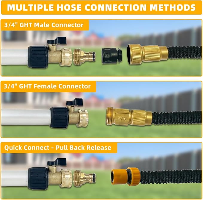 24FT Reach Gutter Cleaner, Gutter Cleaning Tools from the Ground with 3/4" Brass Shut-Off Valve & Bendable 360° Rotating Water Wand, Safe Cleaning for 2-Story Homes