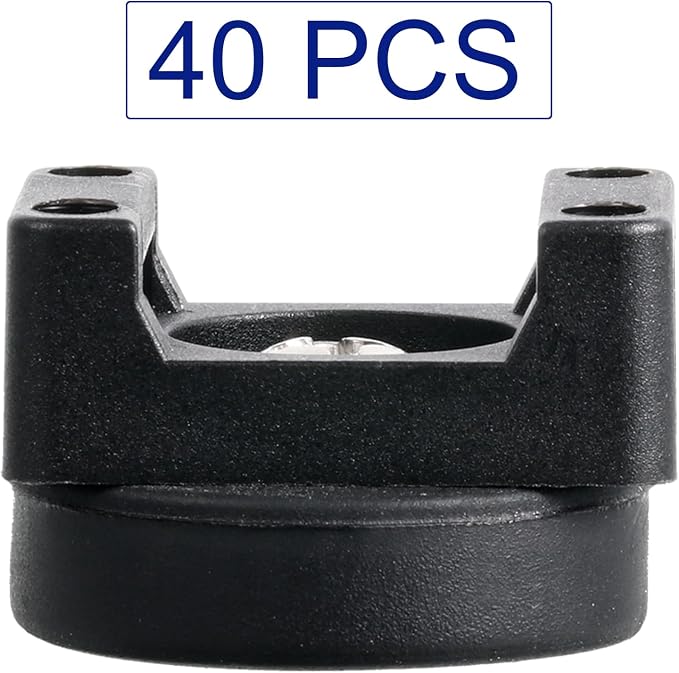 Yookeer 40 Pcs Magnetic Zip Tie Mount Base Black Magnetic Cable Clips Wire Holder Multipurpose Cable Ties Management Base Electrical Supplies for Wire (22 mm)