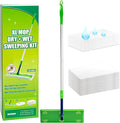 1.5X Wider XL Mop Set - 1 Long-Handle Mop, 10 Wet Pads & 20 Dry Pads, 360° Rotating Head, Fast Cleaning for Hardwood, Tile, Laminate Floors