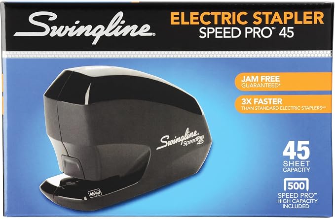 Swingline Electric Stapler, Speed Pro 45, 45 Sheet Capacity, Black (S7042155)